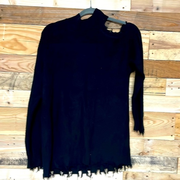 Maurice’s size large black cold shoulder destress sweater - Picture 1 of 8